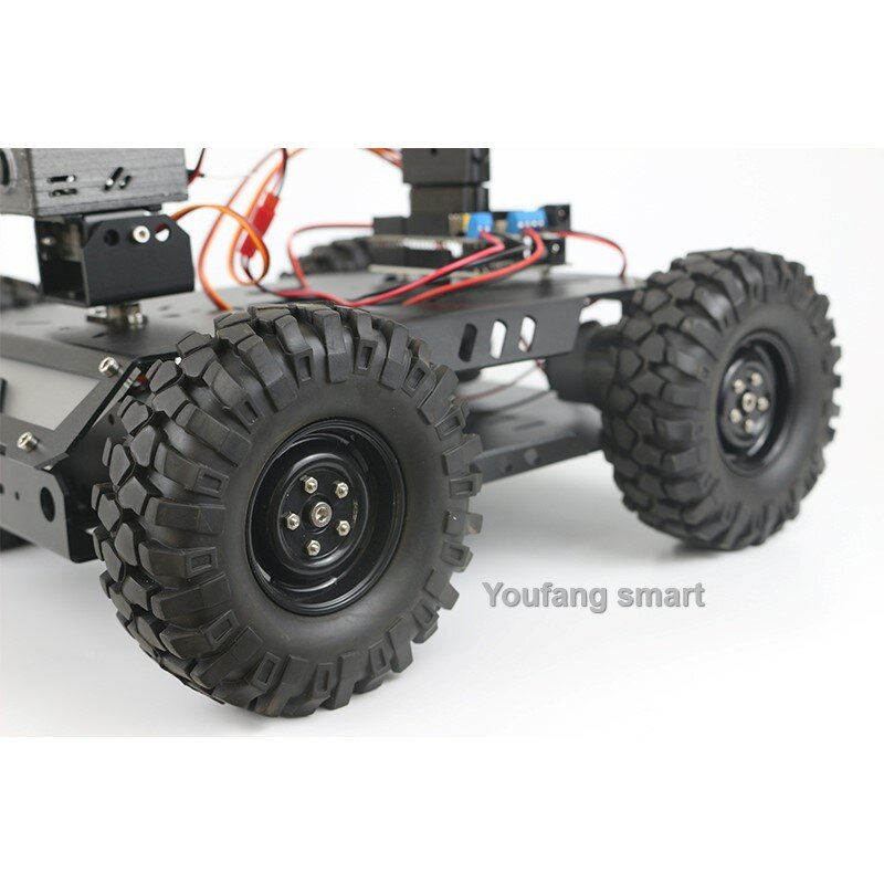 4WD RC tangki VIdeo nirkabel, troli Motor mendukung Robot 4G untuk Robot C ++ DIY Kit Vscode dapat diprogram