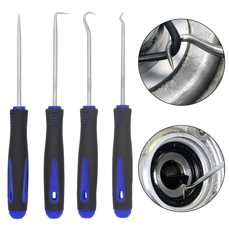 4Pcs 165mm Car Auto Vehicle Oil Seal Screwdrivers Set O-Ring Seal Gasket Puller Remover Pick Hooks Repair Tools for car