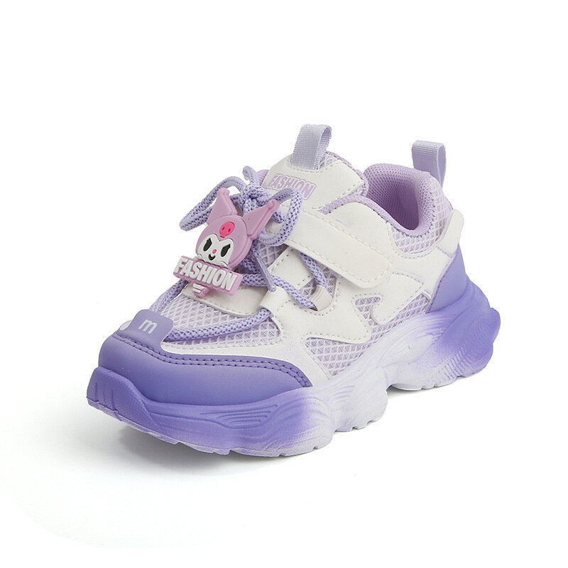Scarpe sportive per ragazze 2024 primavera autunno Sneakers per bambini superficie in rete scarpe da cartone animato per bambina traspiranti scarpe da corsa per bambini grandi