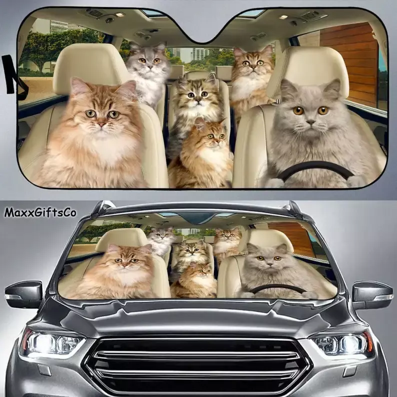 Автомобильный солнцезащитный козырек longhair в британском стиле, Солнцезащитный кошек для всей семьи, Аксессуары для кошек, украшение автомобиля, подарок для