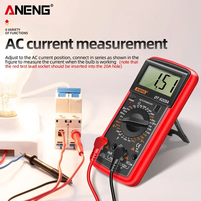 ANENG-Multimètre numérique DT9205A/DT830B, transistor AC/DC, testeur NCV électrique, outil de multimètre professionnel analogique à plage automatique