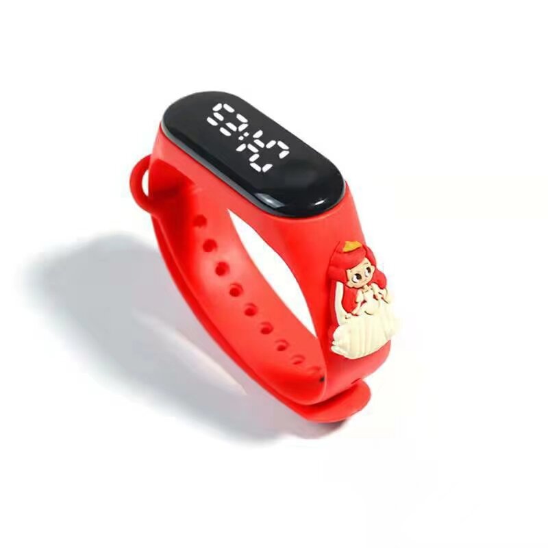 Round White Light Basket Hoop Thin Watch LED Sports Fashion Men and Women Touch Waterproof Student Kids Electronic Watch