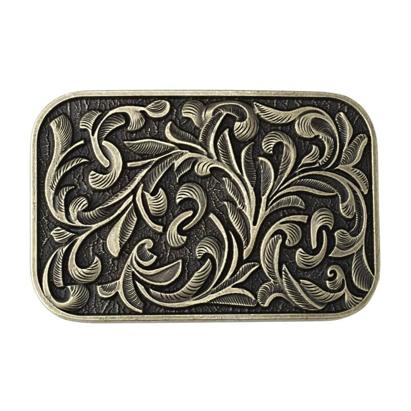Street Fashion Youth Belt Buckle Retro Arabesque Pattern Ancient Chinese Style