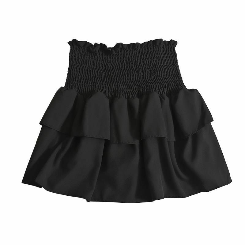 Женская юбка с леопардовым принтом, трапециевидная плиссированная короткая юбка с высокой талией и поясом на резинке, лето 2024