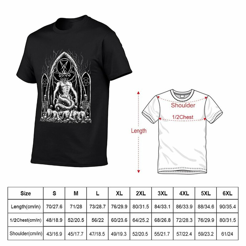 Camiseta masculina de lucifer satânico gótico, roupas grunge, roupas estéticas, moda coreana