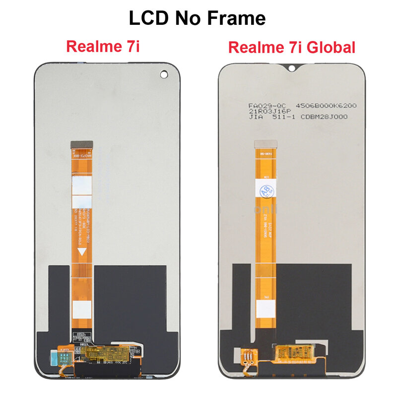 6.5 "Originele Display Voor Realme 7i Global RMX2193 RMX2103 Lcd Touch Screen Vervanging Digitizer Vergadering Helio G85