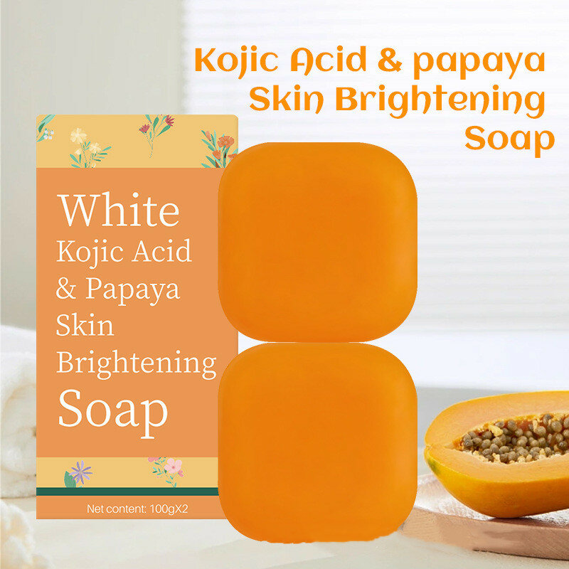 Kojic-顔と体の美白の石鹸,手作り,明るく,アンチエイジング,にきびの除去,暗いスポット,保湿,オリジナルのパイヤ,100g