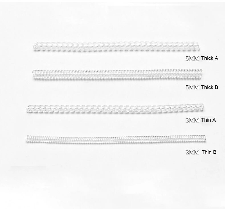 투명 나선형 기반 링 도구, 스프링 코일 링 크기 조정 가드 조임 감속기 보석 크기 조정 도구, 4 개/묶음
