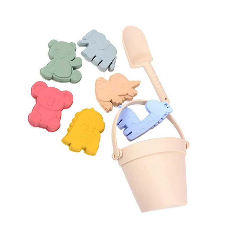 8 Pieces Beach Bucket e Spade Set para Toddlers Beach Toy Travel Beach Toy Kits para Travel Playground Beach Seaside Boys Girls