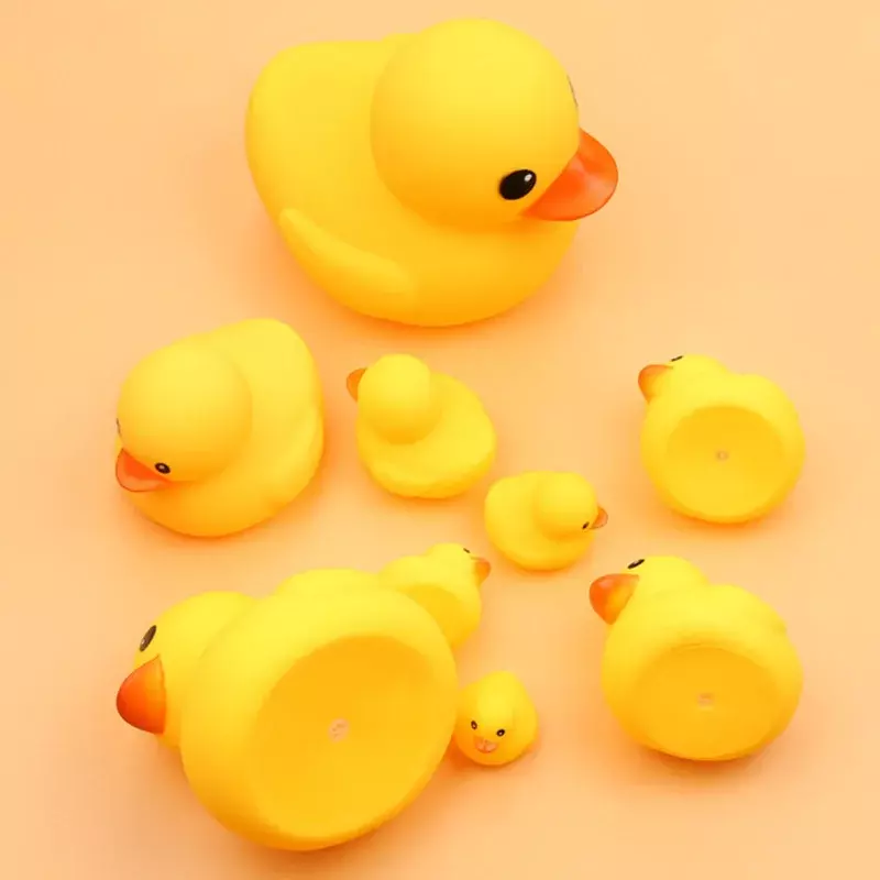 1Pc Cute Small Yellow Duck Baby Bath Toys Squeeze Rubber BB Bathing Water Fun Toy Race Classic Squeaky Kids Toys