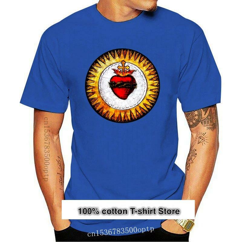 Camiseta Vintage para hombre y mujer, ropa para hombre, corazón sagrado de Jesús, t-shirt-4890A