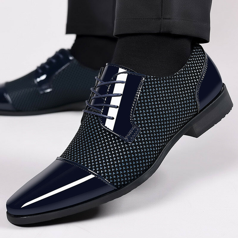 Туфли-оксфорды мужские классические, на шнуровке, заостренный носок, Классическая Брендовая обувь для свадьбы, деловые, большие размеры 39-46