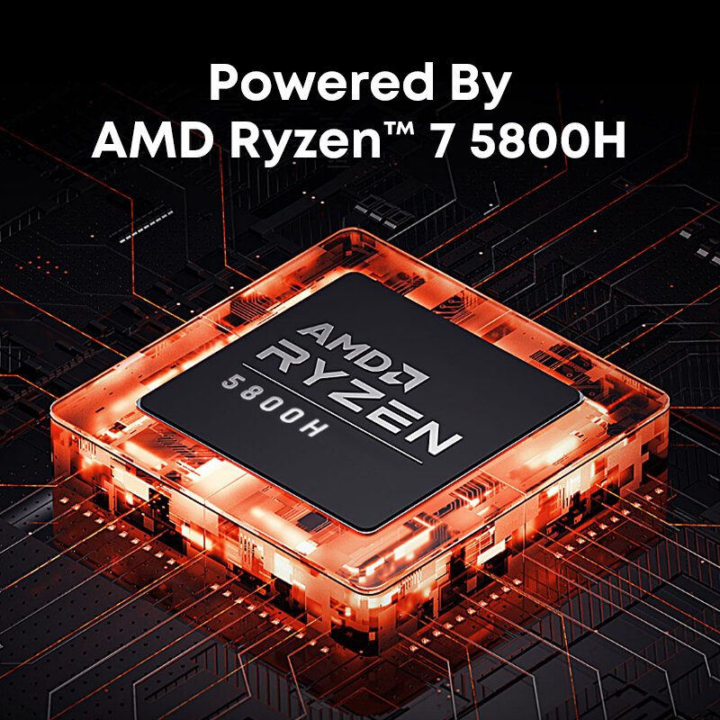 CHUWI rzbox คอมพิวเตอร์สำหรับเล่นเกม, 16GB 512GB เดสก์ท็อปขนาดเล็ก AMD Ryzen 7 5800H 8คอร์16กระทู้สูงถึง4.4GHz AMD Radeon กราฟิก Windows 11