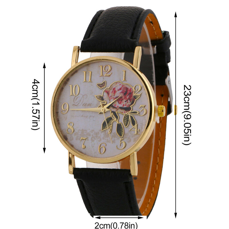 Rose Design Watch para homens e mulheres, relógio elegante para presente, terno feminino, novo