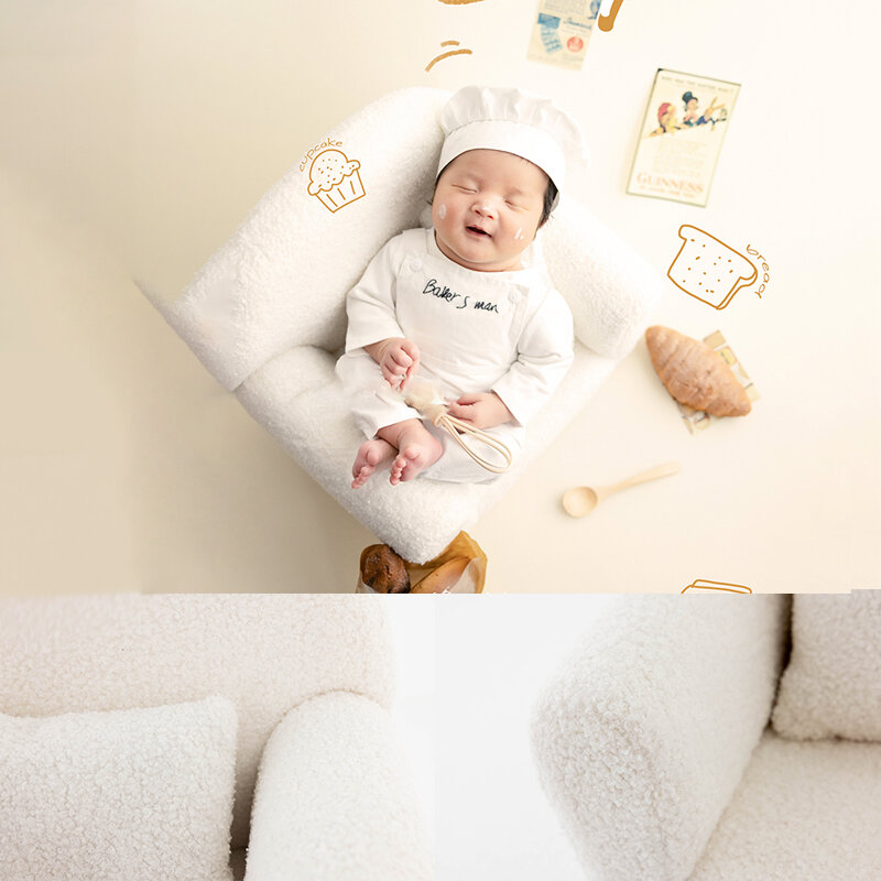 Baby Photography Sofa Props Newborn Taking Pictures Soft Solid Color Small Seat Sofa Infant Posing Chair Studio Photo Decoration