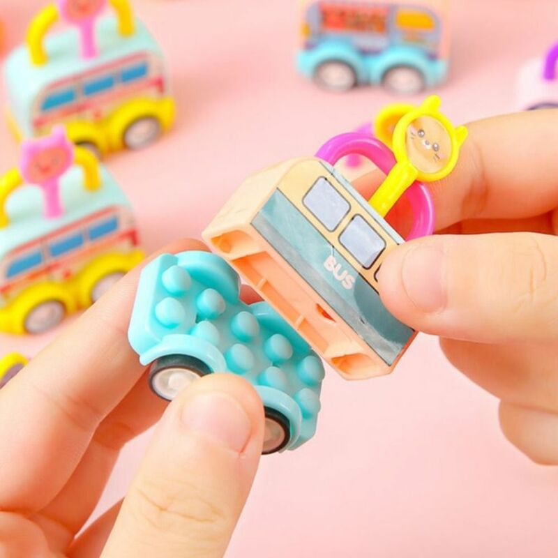 Mini brinquedo chave de carro para crianças, chave educacional precoce, cor aleatória, ônibus, puzzle DIY, brinquedos do carro, cabeça