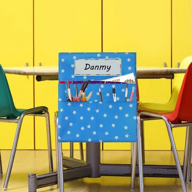 학교 의자 가방 스타 귀여운 의자 포켓, 범용 대용량, 변색 방지 공간 절약, 변색 방지 의자 정리함, 3 가지 색상