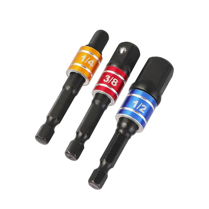 1pc Drill Socket Adapter Impact Driver With Hex Shank Extension Bar 1/4 3/8 1/2 For Held /drill Driver Impact Wrench Tool Parts
