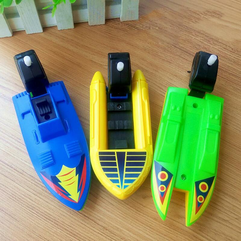 Mainan anak-anak motor perahu mesin jam plastik, mainan anak mandi kapal balap, mainan air mengambang olahraga AIR musim panas