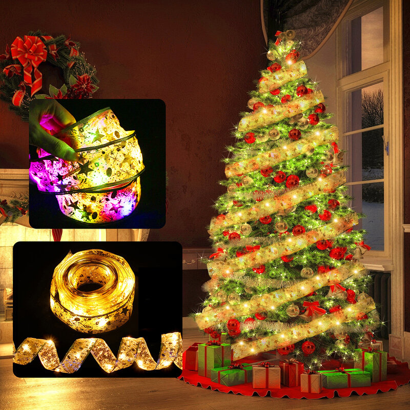 Fita LED Fairy Light Decoração de Natal, Enfeites de Natal para casa, Arcos String Lights, 5m
