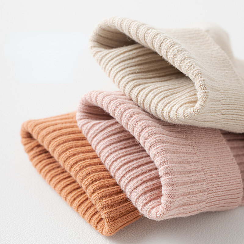 5 Paar hochwertige Zwei-Nadel-Baumwoll strümpfe für Frauen im Frühjahr und Herbst