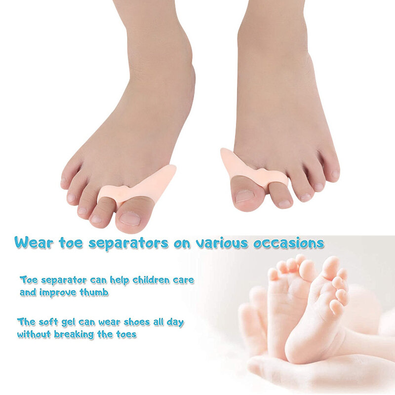 Pexmen 2/4 шт. детский гелевый ортопедический пластырь для пальцев ног при вальгусной деформации детский силиконовый ортопедический пластырь