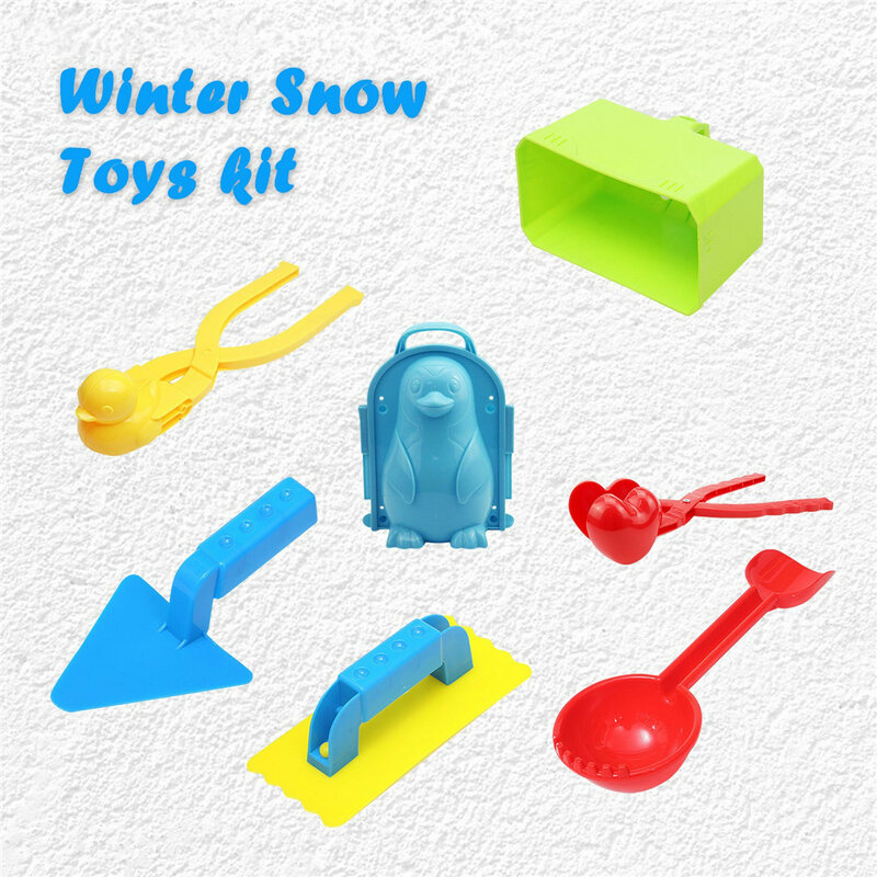 겨울 눈사람 펭귄 동물 모양 눈덩이 메이커 클립 토끼 고양이 다람쥐 클립 눈 모래 금형 도구 어린이 야외 놀이 장난감