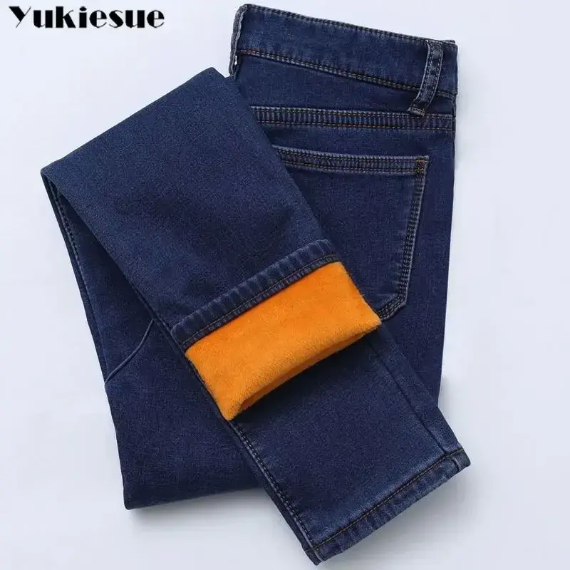 2022 Winter Jeans For Women high Waist Jeans Female Trousers Thickened Jeans clothe Velvet Thick Warm push up mom Jeans woman