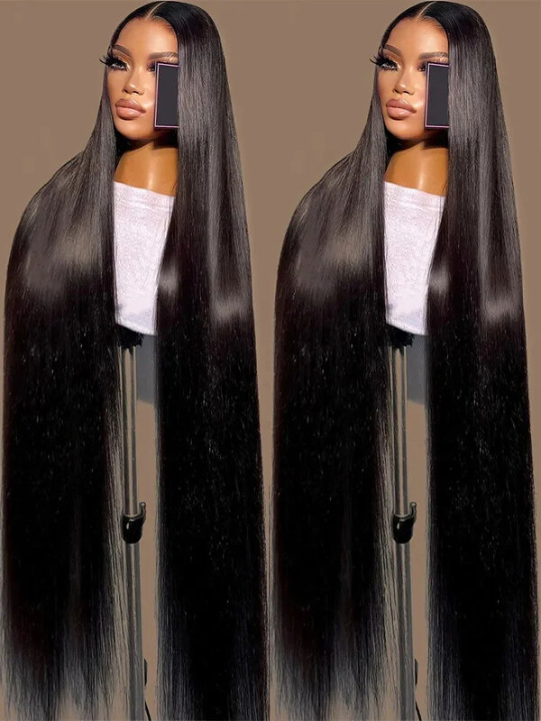 Wig tanpa lem renda rambut manusia Wig Frontal lurus Brasil rambut manusia Wig HD 13X4 renda depan Wig 4X4 Gluless Wig siap untuk dipakai
