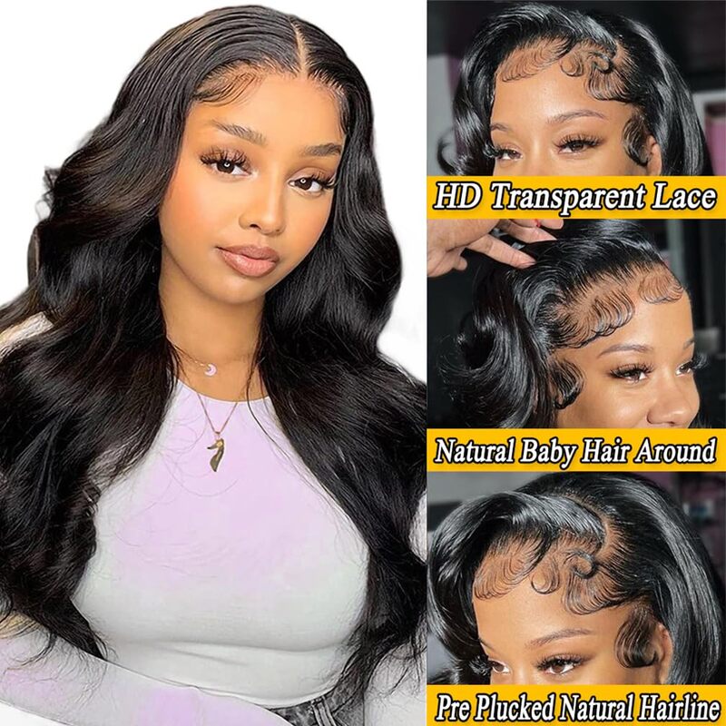 Wigs Human Hair Body Wave Lace Frontal Wig 360 Transparent Lace Wigs For Women Pre Plucked Bling Remy Human Hair Lace Front Wig
