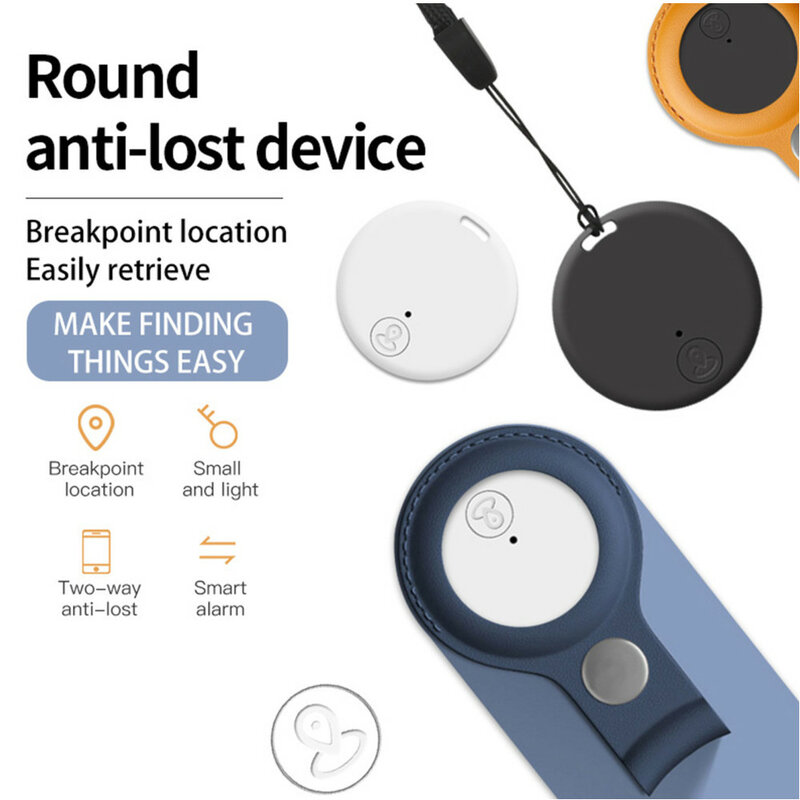 Mini Dog GPS Bluetooth Dual Alert 5.0 Tracker dispositivo Anti-smarrimento dispositivo rotondo Pet Kids Bag Wallet Tracking Smart Finder Locator