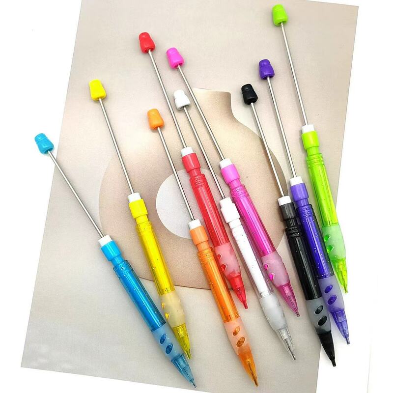 Lápiz de plástico colorido sin tinta para niños, con cuentas lápices duraderos, suministros escolares y de oficina, papelería bonita, 45 piezas