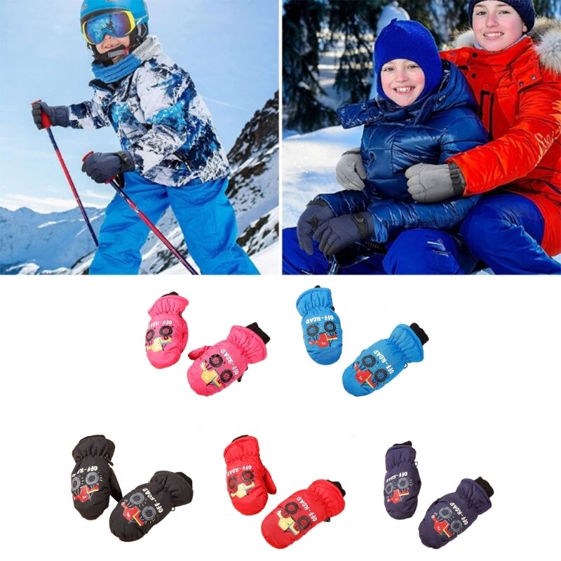 Kids Skiing Gloves Winter Warm Waterproof Gloves Outdoor Riding Gloves Durable DropShipping