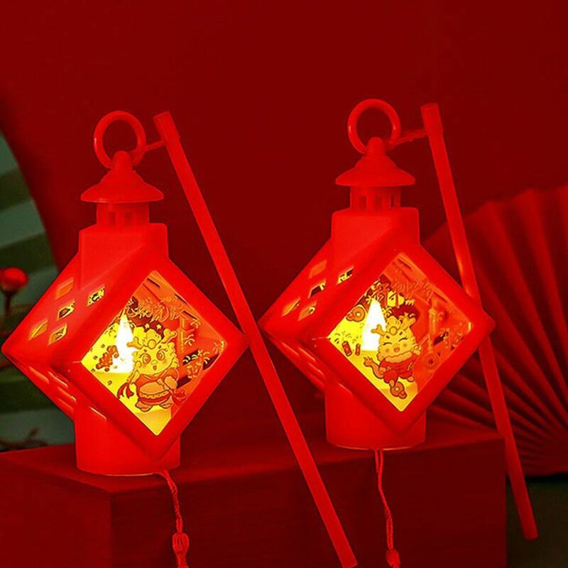 Iluminado LED Glowing Wind Lantern, Handheld Pendurado Ano Novo Chinês, Festival Da Primavera