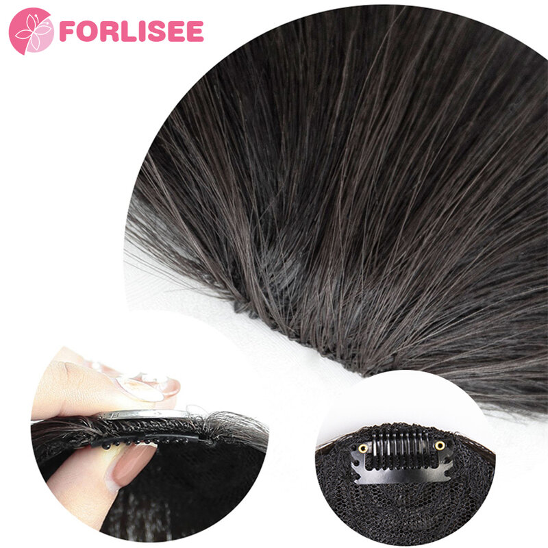 FORLISEE Synthetic Princess Cut Bangs Wig Female Bangs Ji Hair Fake Bangs Natural Forehead Wig Piece