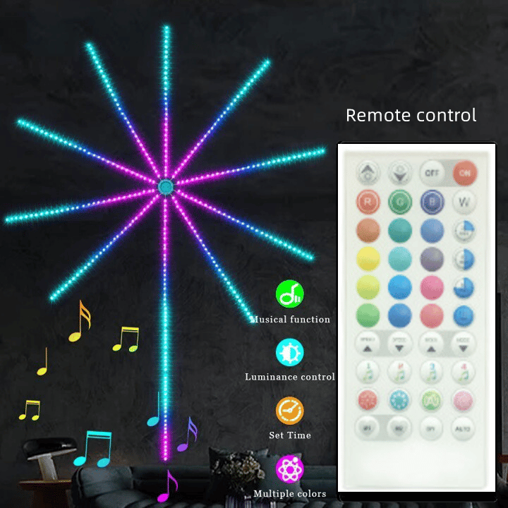 Fuochi d'artificio LED Strip Light RGB Sound Control Symphony Firework Light Wedding Christmas Music Control Kit completo Dream Meteor Lamp