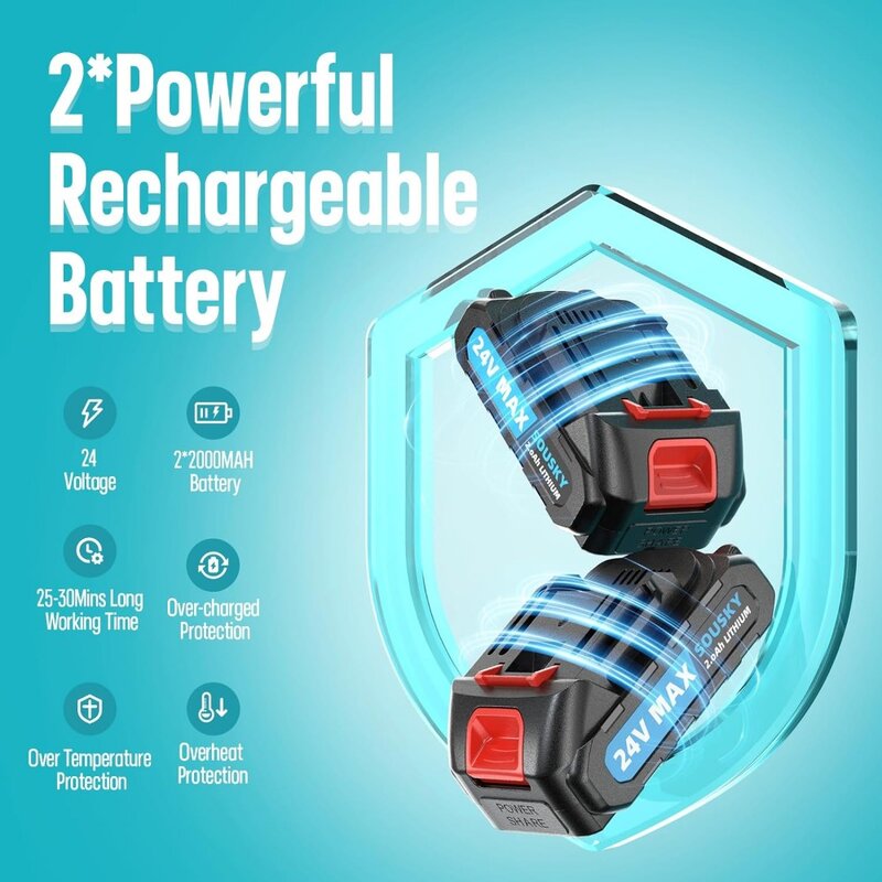 Mini tronçonneuse aste, petite tronçonneuse portable, batterie JOSaw 62, 6 ", 24V, 2000mAh, injuste, 2 pièces