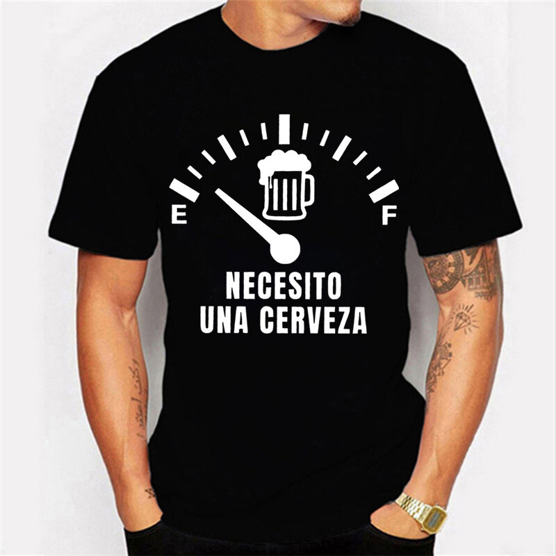Męska koszulka uliczna Necesito Una Cerveza drukuj Luminous topy koszulki letnia koszulka koszulka Oversized koszula dla mężczyzn Tshirt odzież