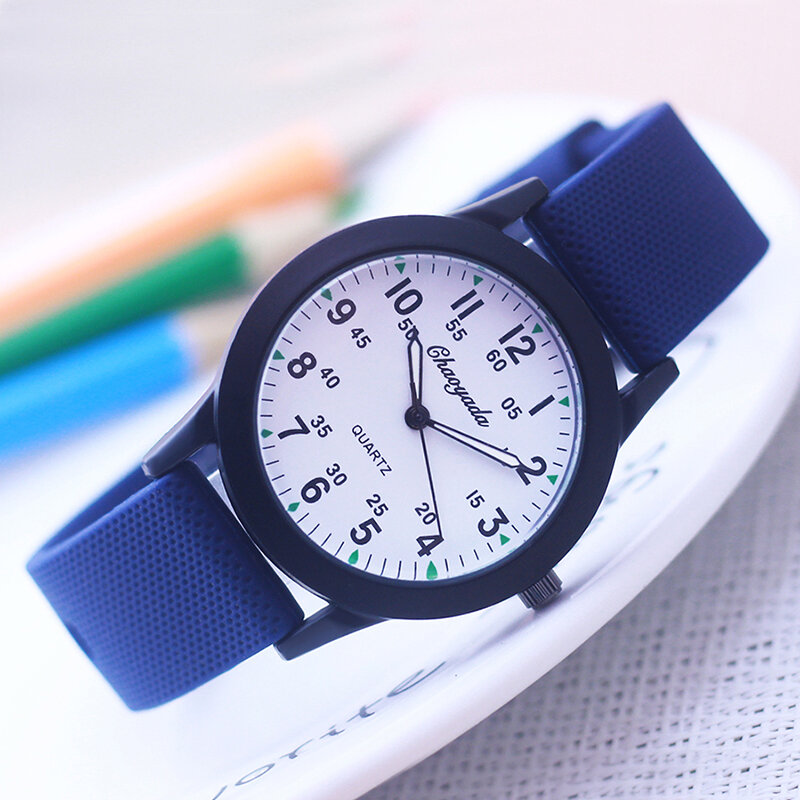 Chaoyada-relojes de cuarzo con correa de silicona para hombre, mujer, Niña y niño, deportivos, estudiantes de secundaria, regalos, 6 colores