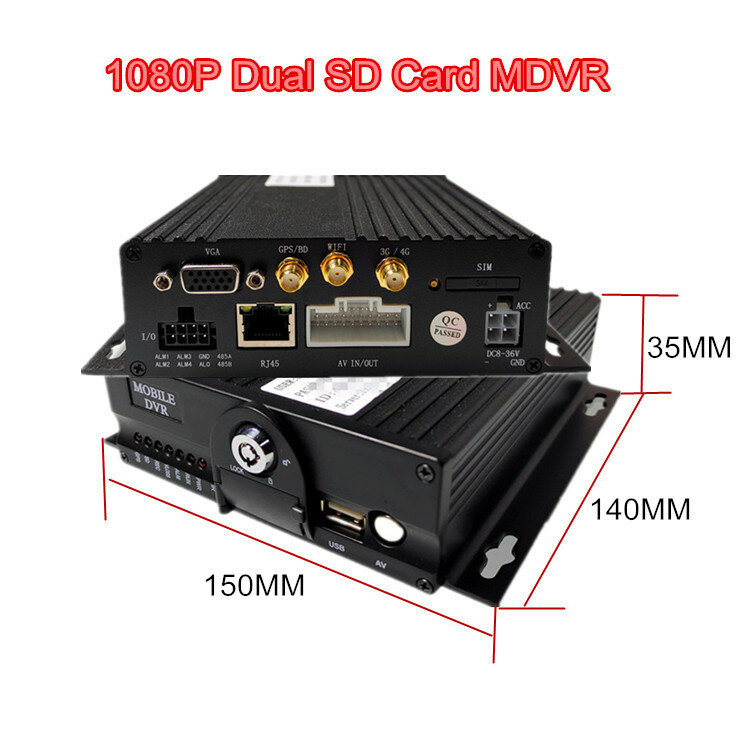 H.264 4 Channel AHD 1080P GPS WIFI Mobile DVR Car Bus Truck Taxi MDVR Real-Time Surveillance