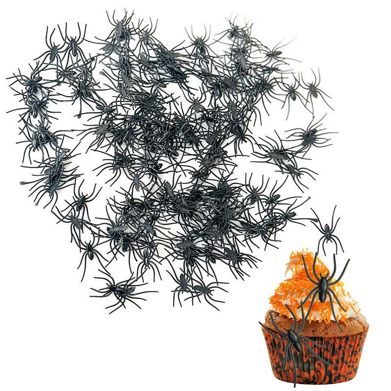 Araña de juguete realista para decoración de Halloween, juguete pequeño de arañas, 200 piezas