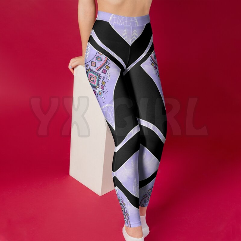 YX Celana Ketat Gambar 3D Asli Anak Perempuan Wanita untuk Anak Perempuan Legging Ketat Wanita Elastis Seksi Legging Yoga Gotik