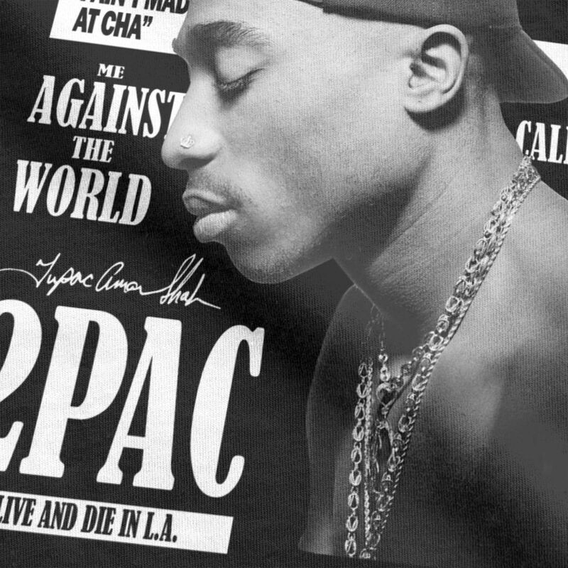 T-Shirt 2Pac Tupac Shakur pour Homme et Femme, Tenue Hip Hop, Rared Leisure, 100% Coton, Graphic Printed grill