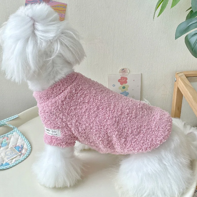 Свитер для маленьких собак Зимний теплый Однотонный свитер для домашних питомцев для маленьких средних собак такса одежда для щенков товары для собак