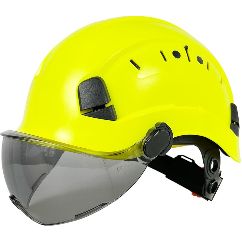 CE helm keselamatan konstruksi dengan kacamata, topi keras ABS pelindung kepala kerja industri