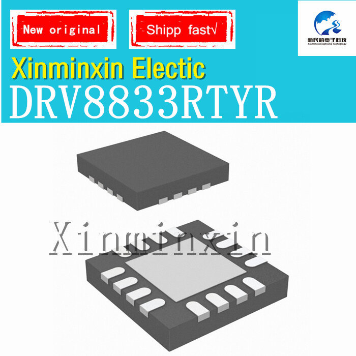 DRV8833RTYR DRV8833 QFN-16 IC 칩, 오리지널 재고, 1 개/로트, 100% 신제품