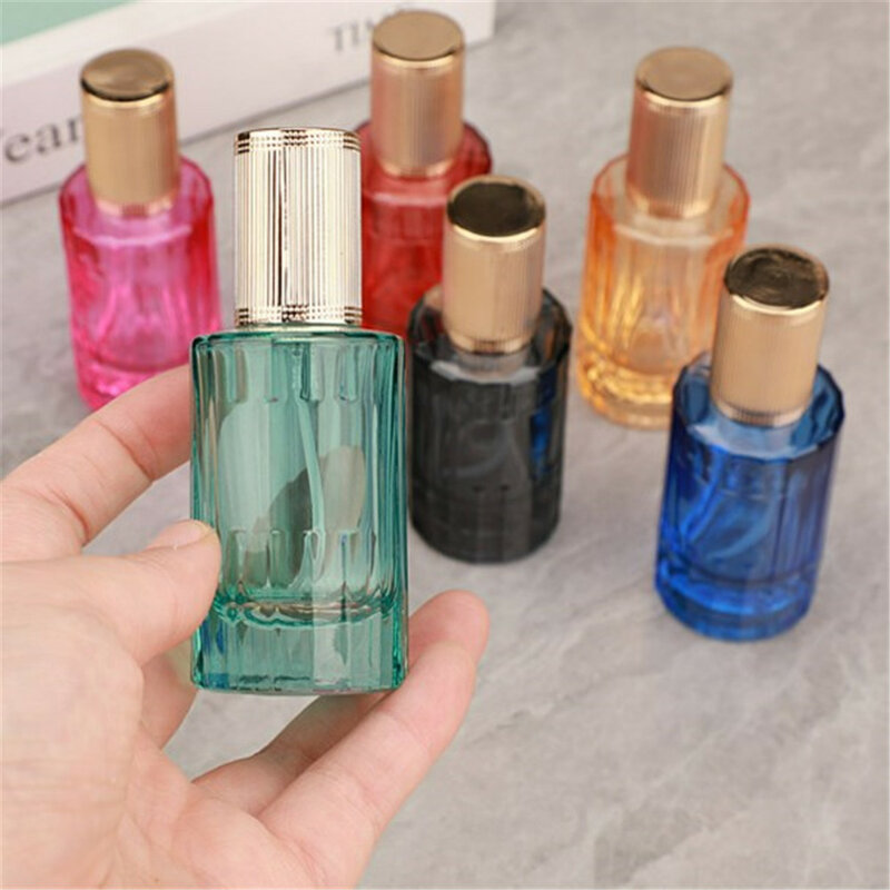 Botellas de Perfume en aerosol de vidrio de color transparente, atomizador vacío, puerto de tornillo, contenedor de cosméticos líquido rellenable de viaje, dispensador, 30ml
