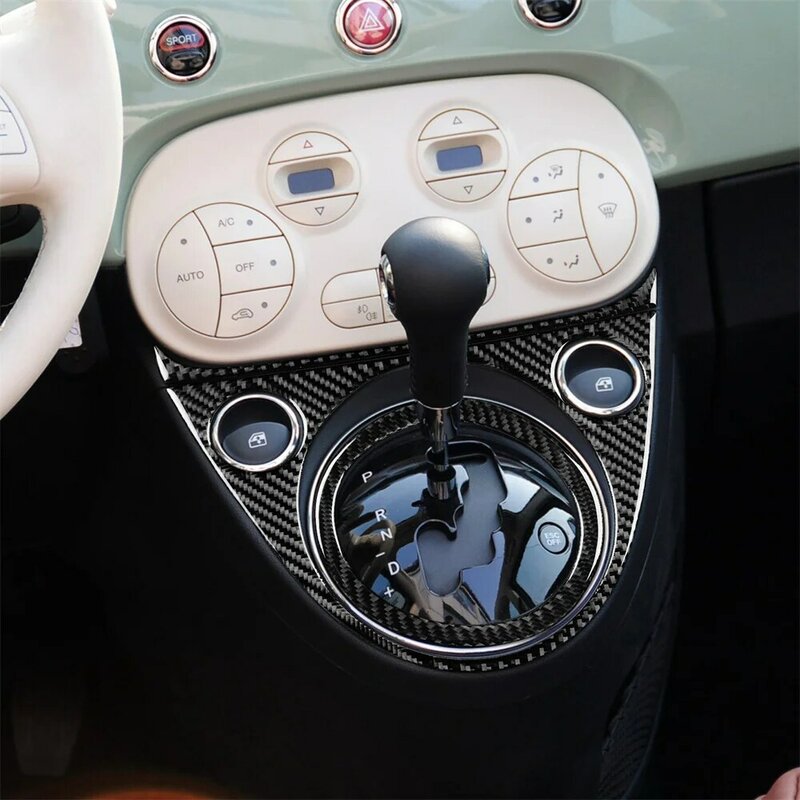 Autocollants décoratifs en fibre de carbone pour panneau de vitesse, Fiat 500, 12-15, 3 pièces