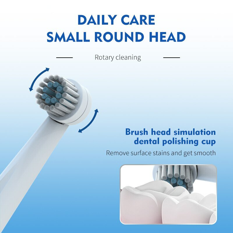 Jiansai Adult Round Head 3D spazzolino elettrico rotante acustico pulizia sensibile carica del sedile Wireless