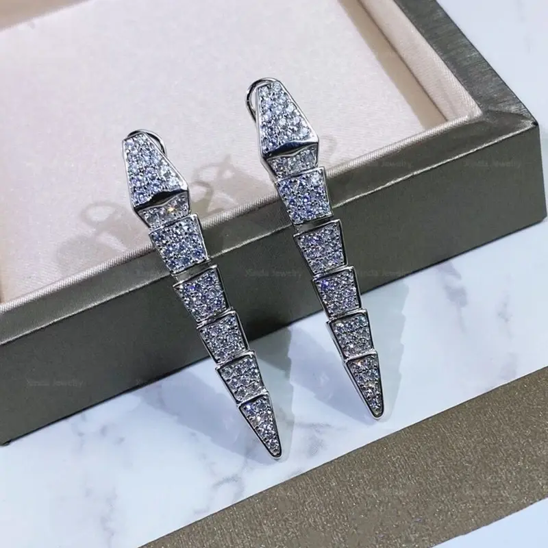 Pendientes de hueso de serpiente de plata de ley 925 para mujer, joyería de marca de moda Noble, regalos de fiesta, nuevo diseño de lujo